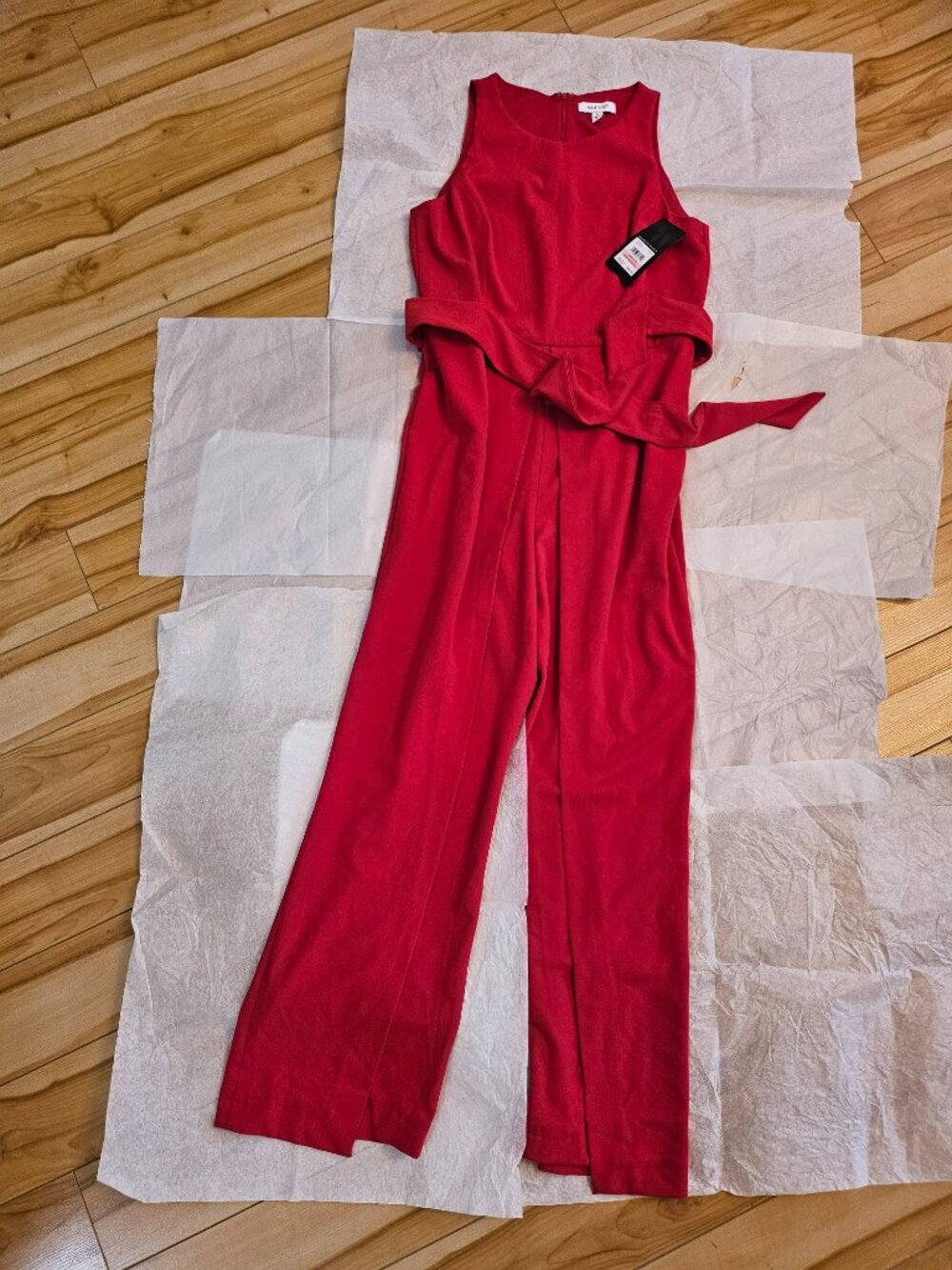 Nine West Sleeveless Red Jumpsuit - Picture 2 of 10